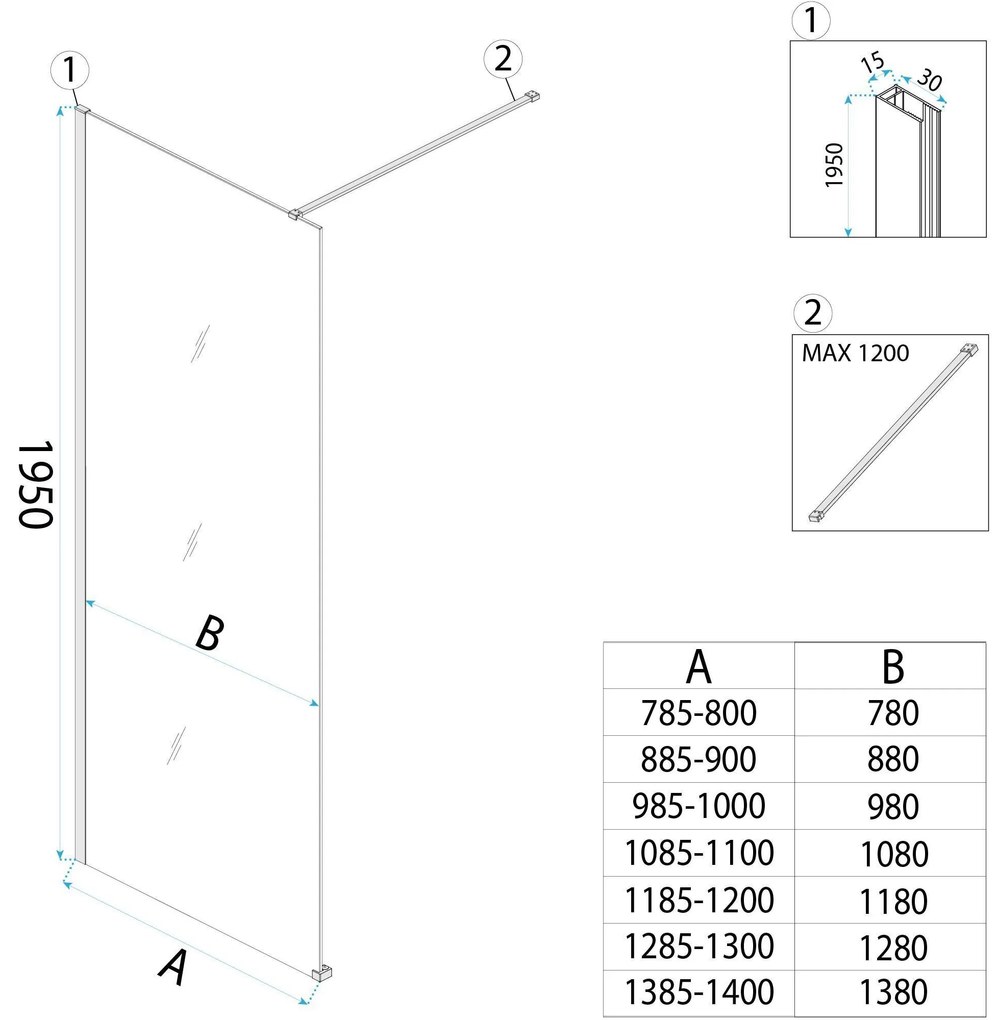 Параван за душ Rea Flexi Transparent / Brush Gold 110
