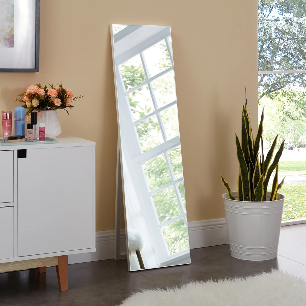 Stand mirror Barletta 150x35 cm inclinable White