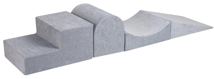 Светлосива кадифена катерушка от пяна 45x193x30 cm Montessori – Meowbaby