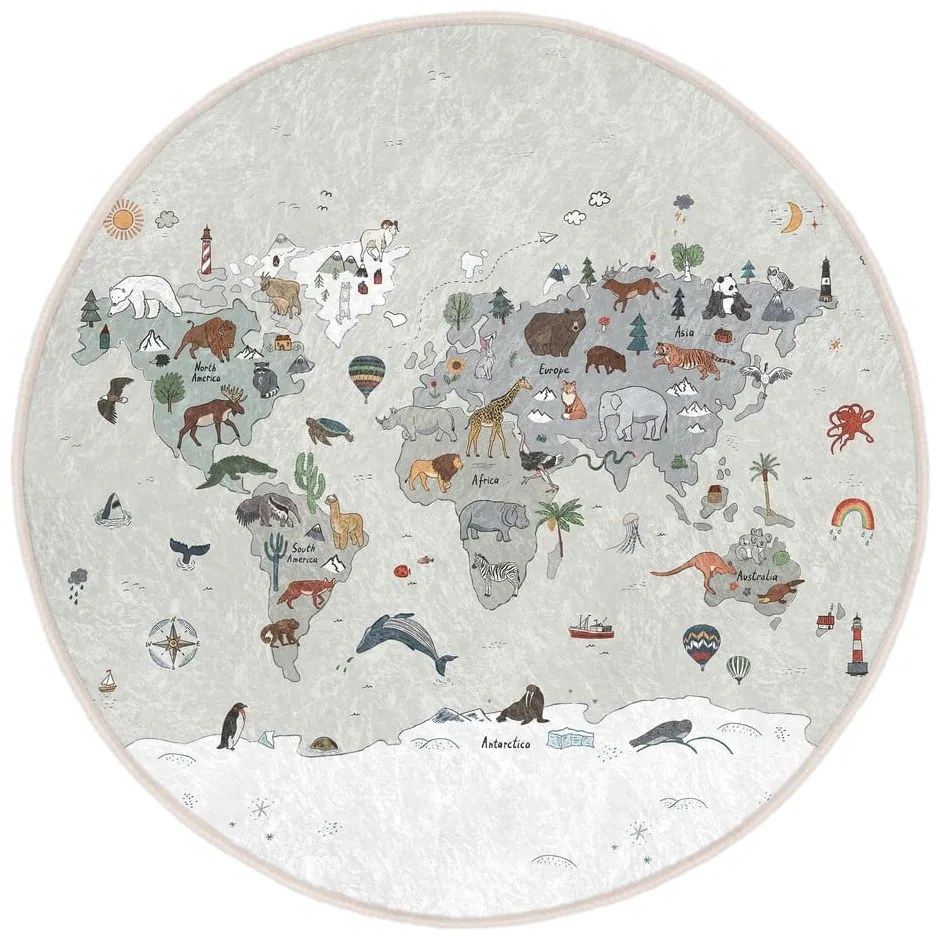 Детско килимче за игра подходящо за пране ø100 cm Big World – Mila Home