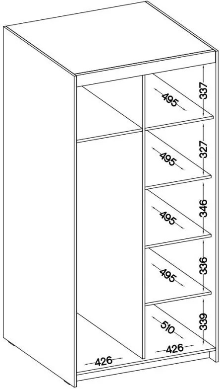 Гардероб Ester 2D1L двукрилен-Кафе