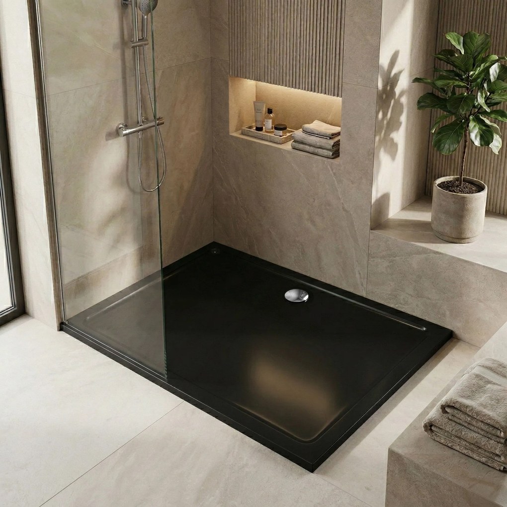 Корито за душ кабина Rea Savoy Black 80x100