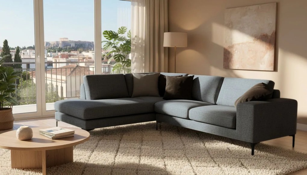 Ъгъл диван Senso-Right-250φ 180β cm.-Gray