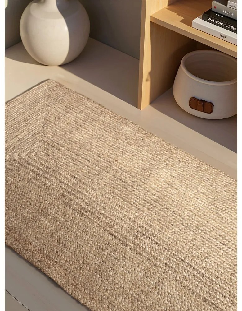 Двустранна/ръчно изработена ютена пътека в светло естествен цвят 80x200 cm Juno – Hanse Home