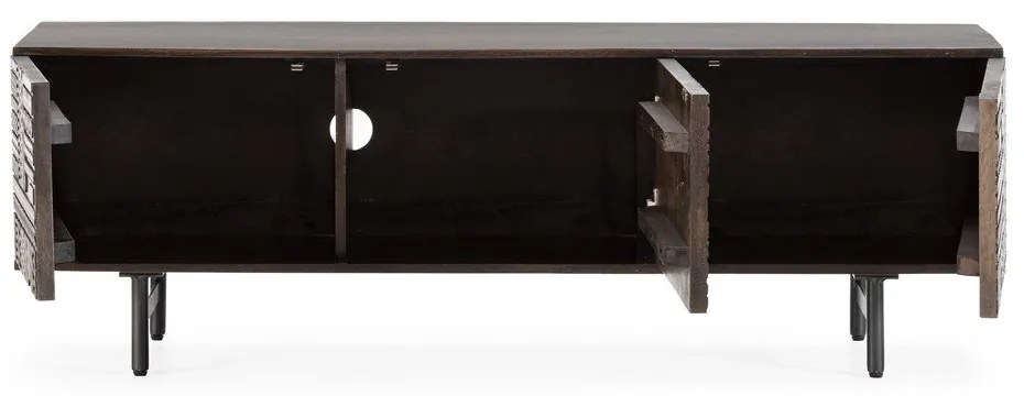 Тъмнокафява маса за телевизор от масивно манго 145x48x40 cm Kalai – MOME