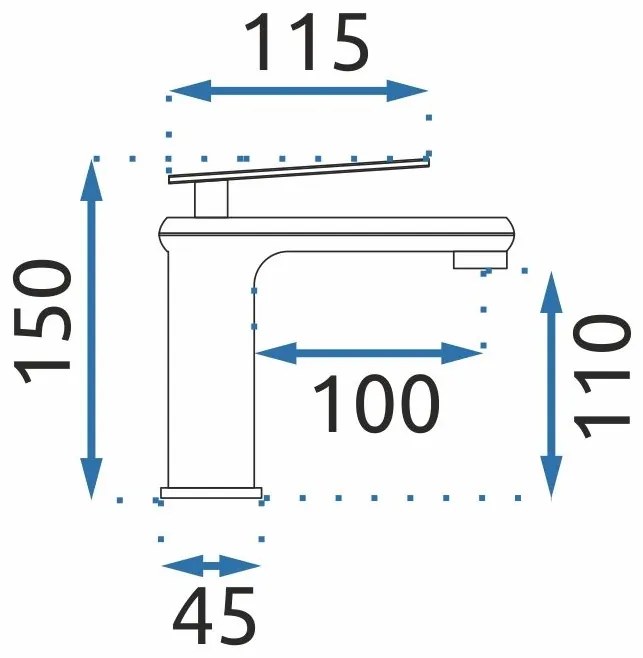 Смесител за мивка  REA Blade Old Black low