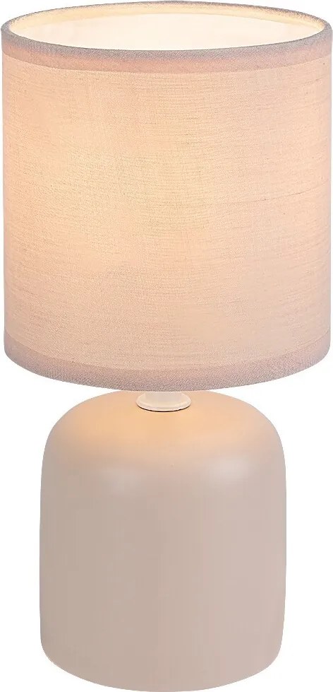 Rabalux Daphni, настолна лампа, розова керамична лампа с розов текстилен абажур, E14 1xMAX40W, В23см, Д12см, кабел: 120см бял PV