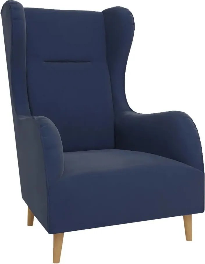 Тъмносиньо кадифено кресло Carole - Ropez