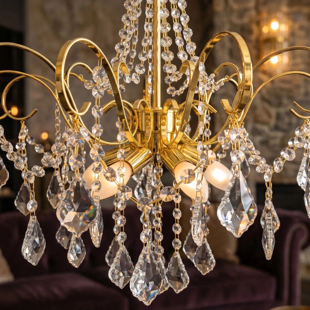 Кристална висяща лампа SWE081-CP 60cm GOLD
