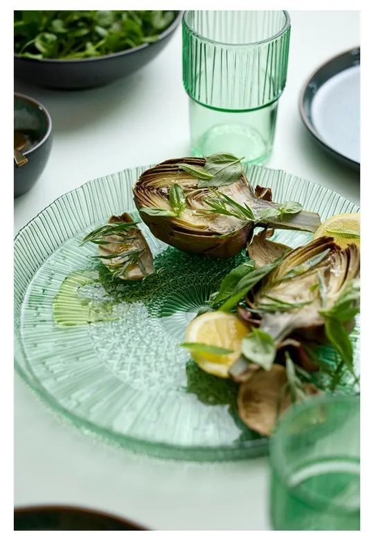 Зелена стъклена чиния за сервиране ø 30 cm Kusintha - Bitz