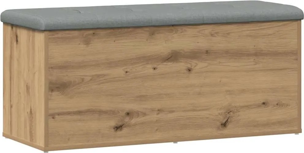 857620 vidaXL Пейка за съхранение, занаятчийски дъб, 102x42x45 см, инженерно дърво