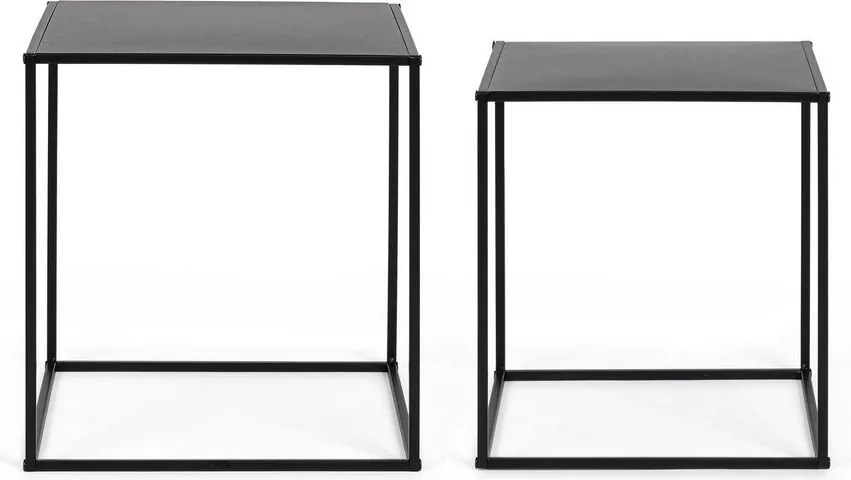 Черни метални масички за кафе в комплект 2 бр. 38x38 cm Alrik – Yes Everyday