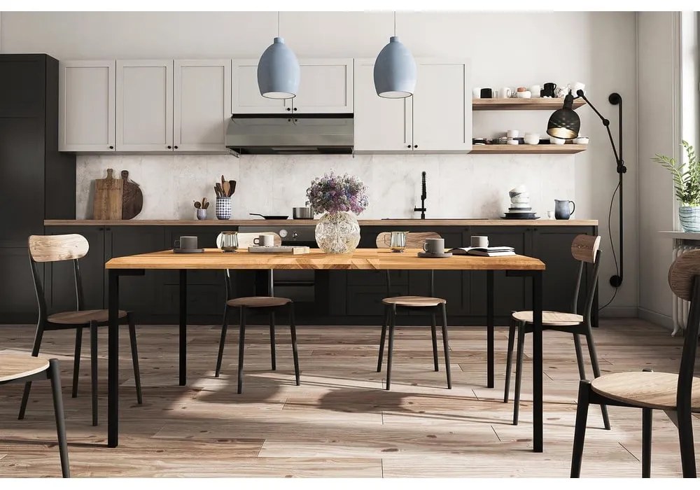 Дъбова маса за хранене 90x200 cm Abies - The Beds