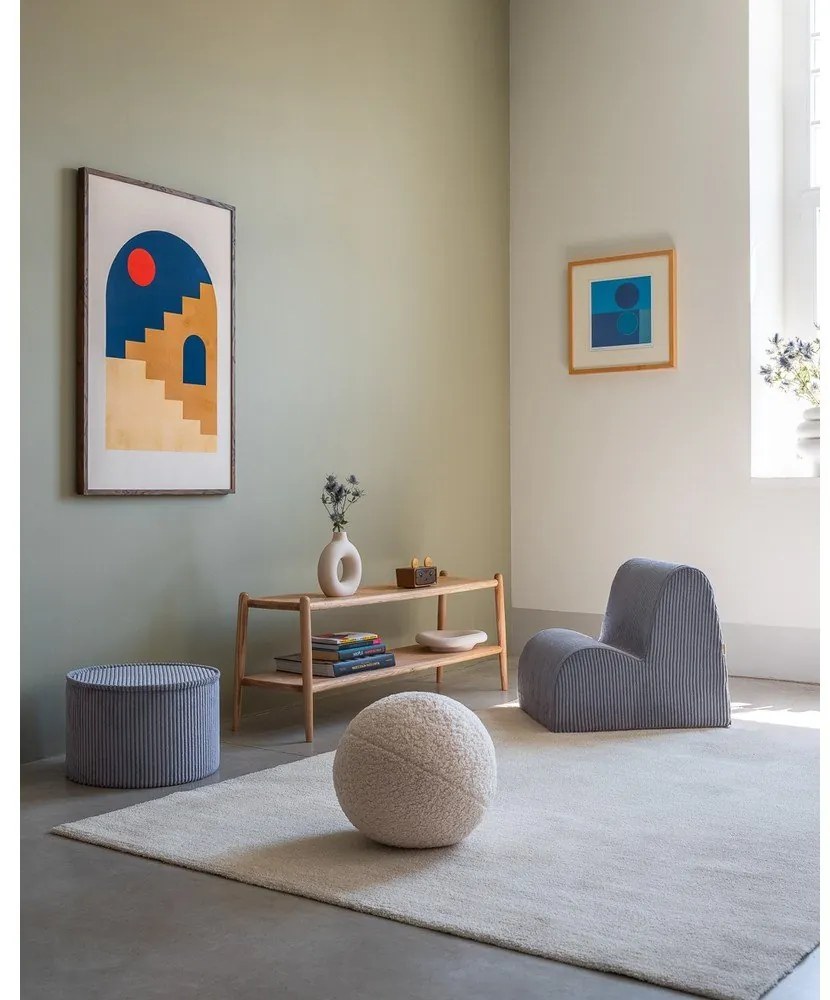 Син детски пуф от рипсено кадифе – Wigiwama