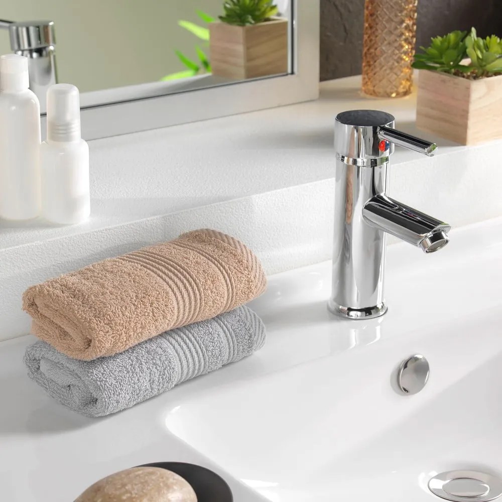 Светлокафява памучна кърпа от тери 30x50 cm Tendresse – douceur d'intérieur