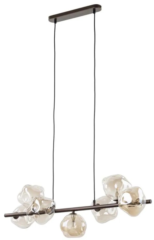 Полилей на кабел LAVA 7xG9/8W/230V бронзов/опушен бежов