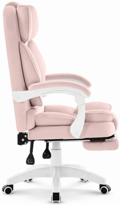 Ергономичен офис стол HC-1031 с поставка за крака - розов