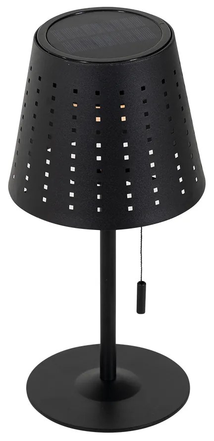 Външна настолна лампа черна с LED 3-степенна димируема акумулаторна и слънчева - Ferre