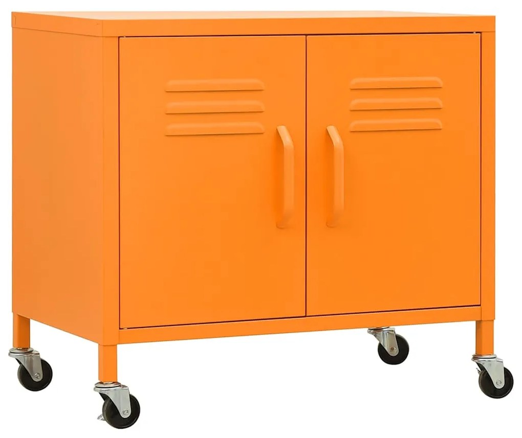 336264 vidaXL Шкаф за съхранение, оранжев, 60x35x56 см, стомана