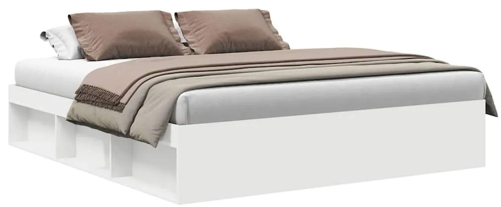 3203880 vidaXL Рамка за легло, бяла, 180x200 cм, Super King Size