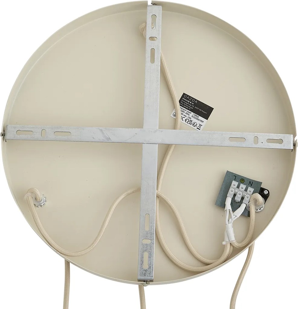 Japandi висяща лампа бежова с ленен абажур 3 светлини - Fedde