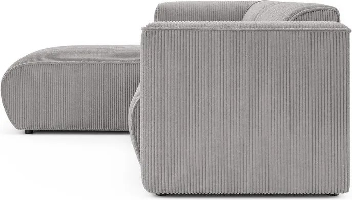 Светлосив ъглов диван от рипсено кадифе (ляв ъгъл) Merid – Ropez