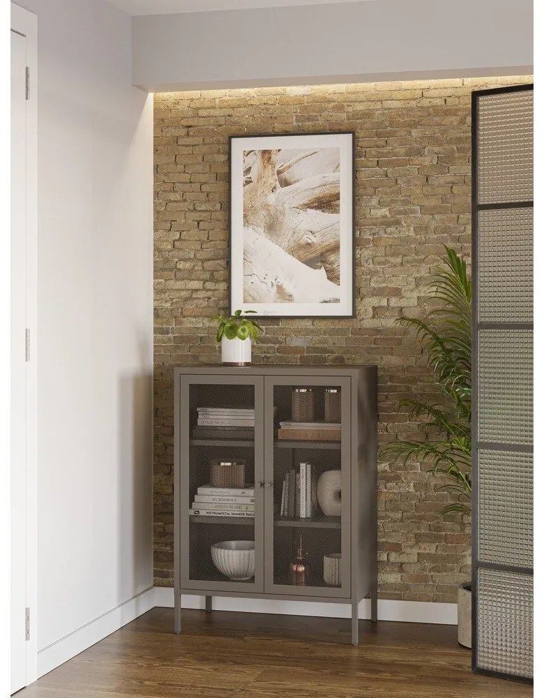 Сиво метално шкафче 70x100x40 cm Fayna – Marckeric