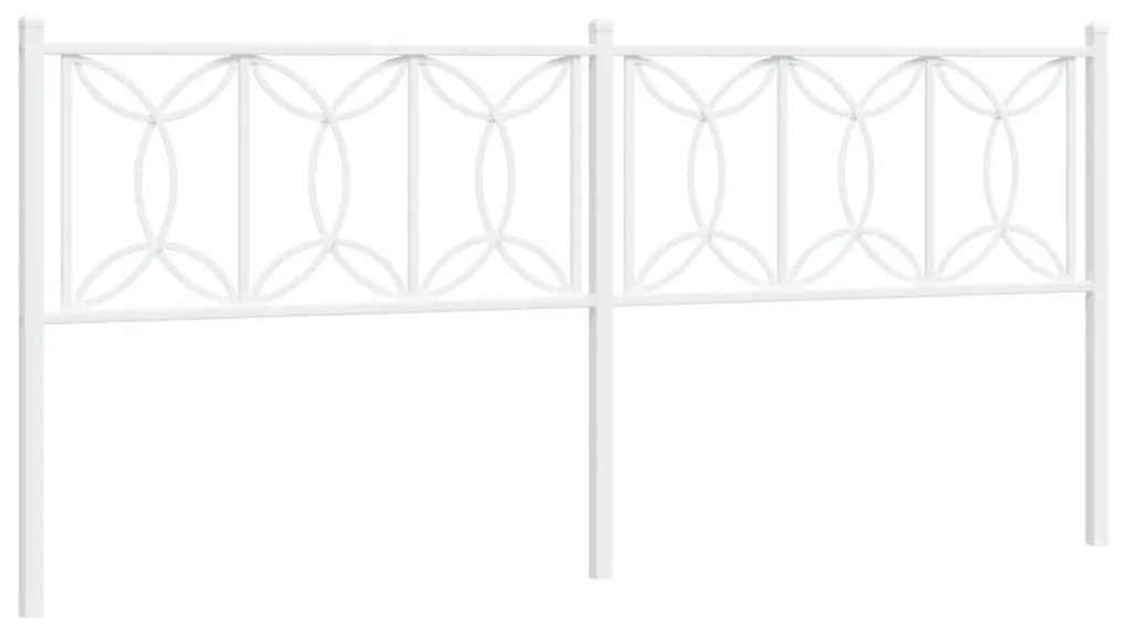 376214 vidaXL Метална резервна табла за легло, бяла, 193 см