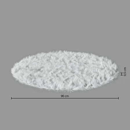 Детски килим atmosphera Fur, Бял, 90 cm