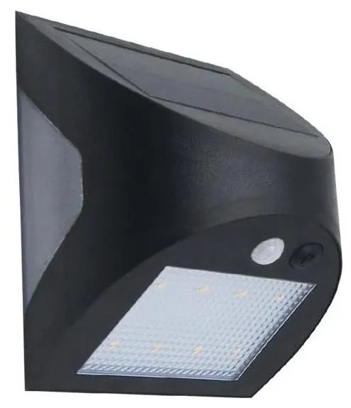 LED соларно стеново осветително тяло със сензор LED/3W/3,7V 1200 mAh IP54 черно