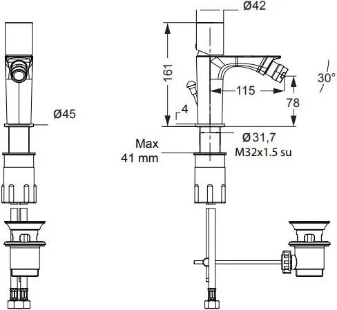 Смесител за биде Eurorama Res Pro