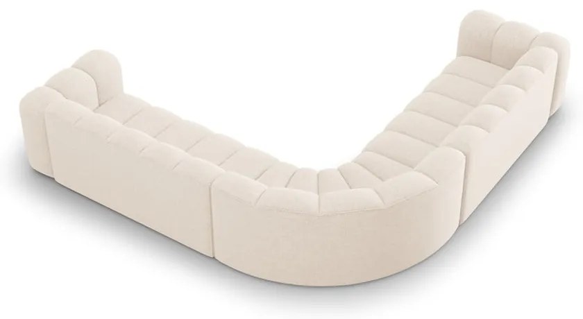 Кремав шенилов модулен ъглов диван Lupine – Micadoni