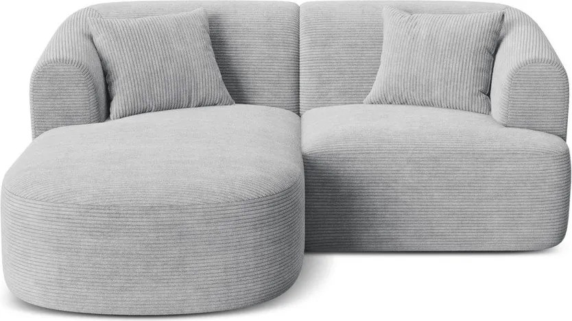 Светлосив ъглов диван от рипсено кадифе (ляв ъгъл) Campi – Cosmopolitan Design