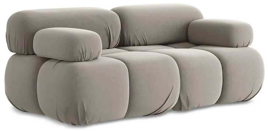 Бежов кадифен модулен диван 190 cm Lokua – Makamii