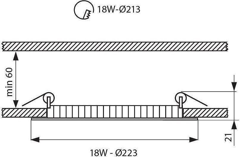 LED панел ESTE, бял, 18W, 4000K