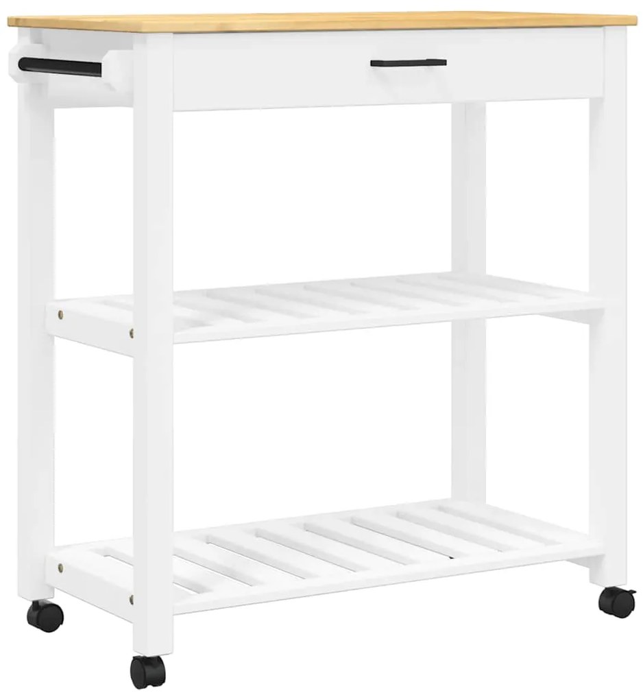 376102 vidaXL Кухненска количка "MONZA" 84x40x88,5 см борово дърво масив