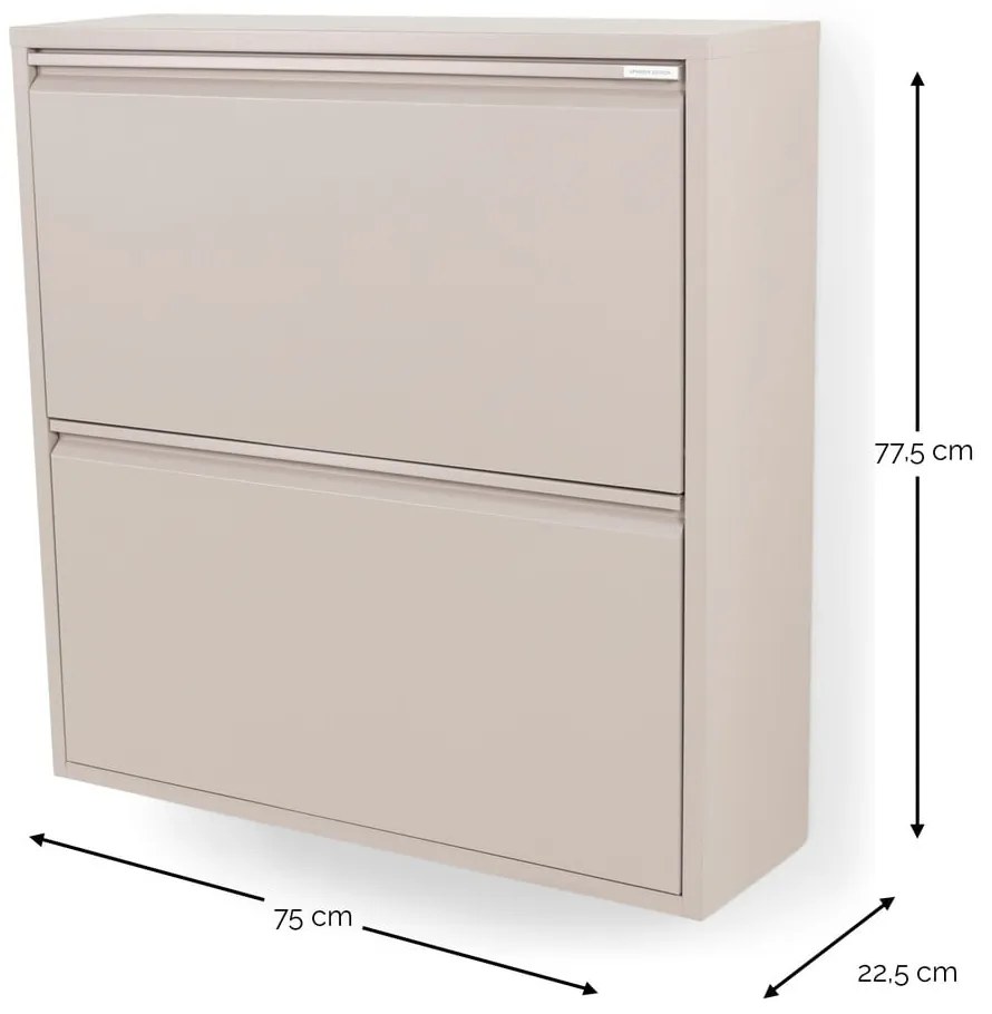 Кафяво-сива метална накланяща се стойка за обувки 75x77,5x22,5 cm Billy – Spinder Design