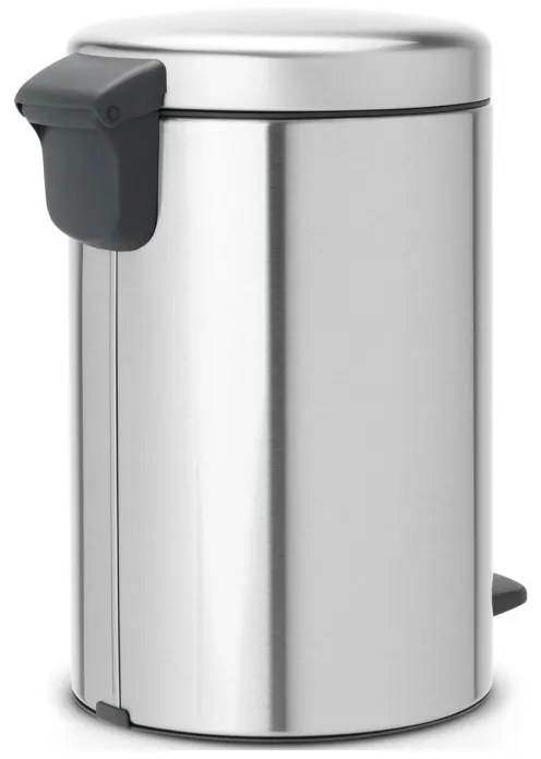 Кош за боклук с педал Brabantia NewIcon 649031, 12 л, Плавно затваряне, Противоплъзгаща основа, Устойчив на пръстови отпечатъци, Инокс/Мат