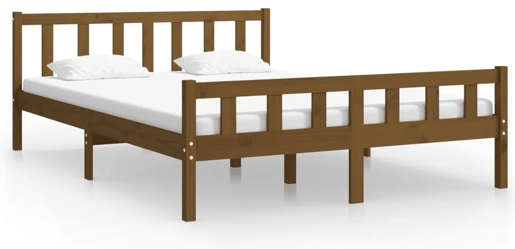 810687 vidaXL Рамка за легло, меденокафява, дърво, 150x200 cм, King Size