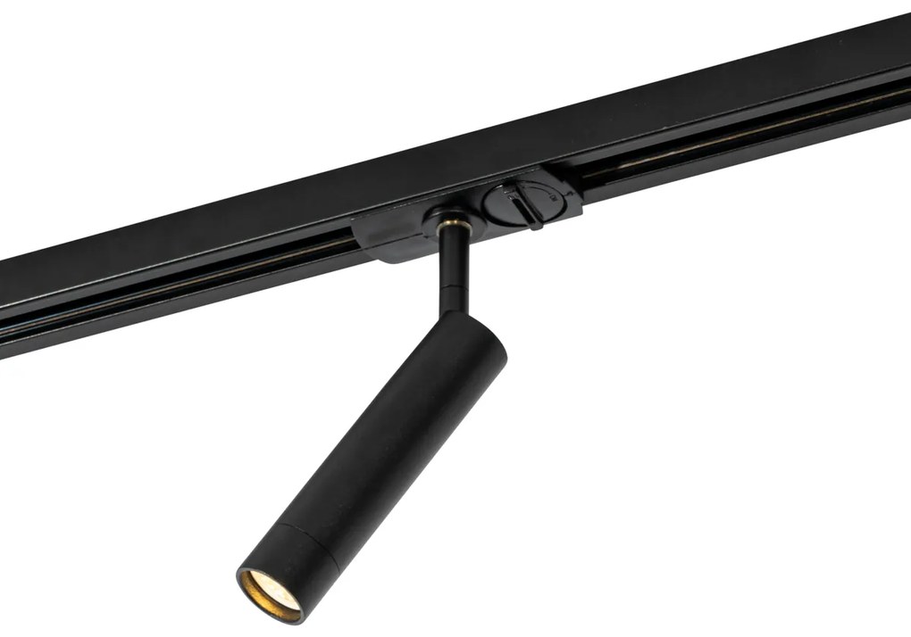 Модерен черен прожектор за 1-фазна релсова система - Iconic Ivy