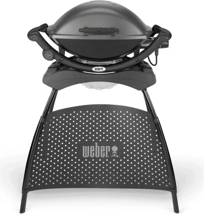 Електрическо барбекю Weber Q2400 WB 55020879, 2200 W, 55x39 cm, Капак и корпус от лят алуминий, Подвижна тава за мазнини, Тъмносив