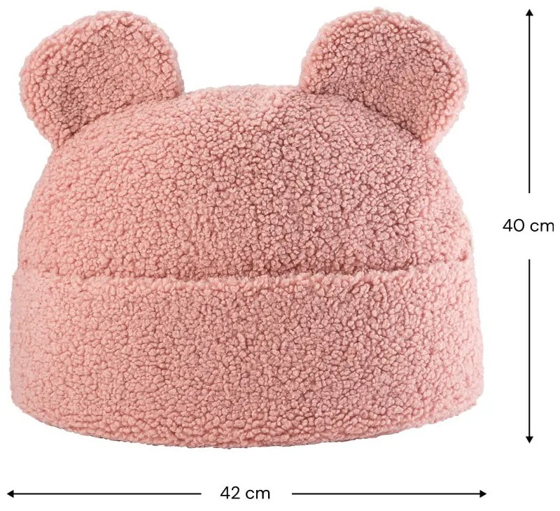 Розова детска възглавница за диван от букле Teddy Pouch – Wigiwama