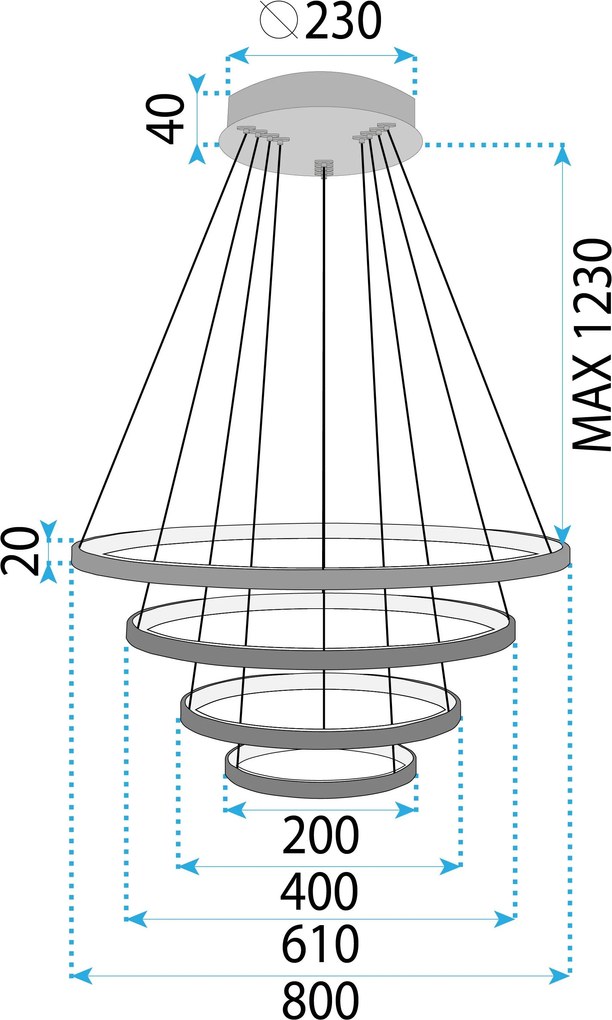 Lampa wisząca LHJ014-CP4 BLACK