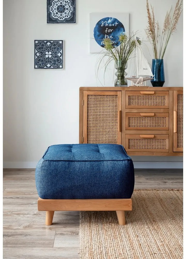 Морскосиня табуретка за крака Dazzling Daisy - Miuform