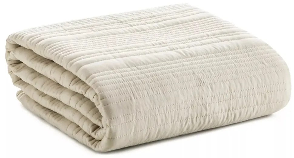 Елегантна покривка за легло TARA от матирана тъкан с ватиран десен - бежово Ширина: 170 см | Дължина: 210 см