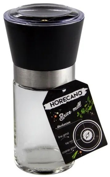 Horecano - Мелничка за подправки с черен капак 100мл EASYLIFE-(G213120S-B)