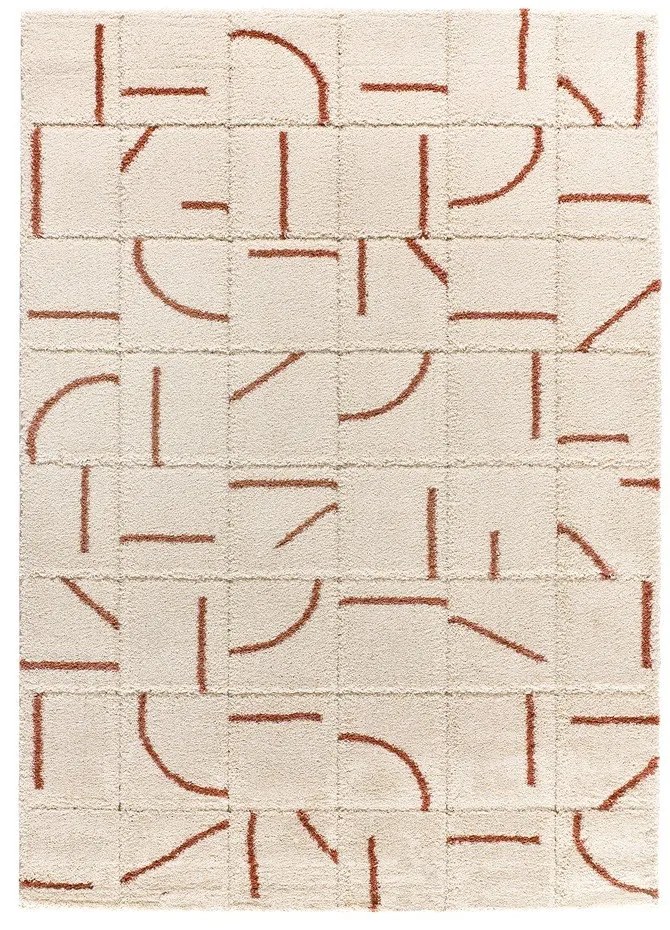 Килим в тухлен и кремав цвят 80x150 cm Brenda – Universal