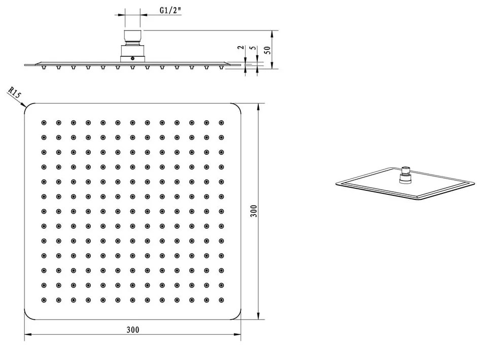 Душ глава от неръждаема стомана в лъскаво сребристо Slim – Sapho