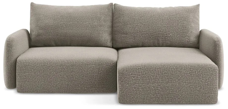 Бежов разтегателен ъглов диван с място за съхранение (десен ъгъл) Kalena – Makamii