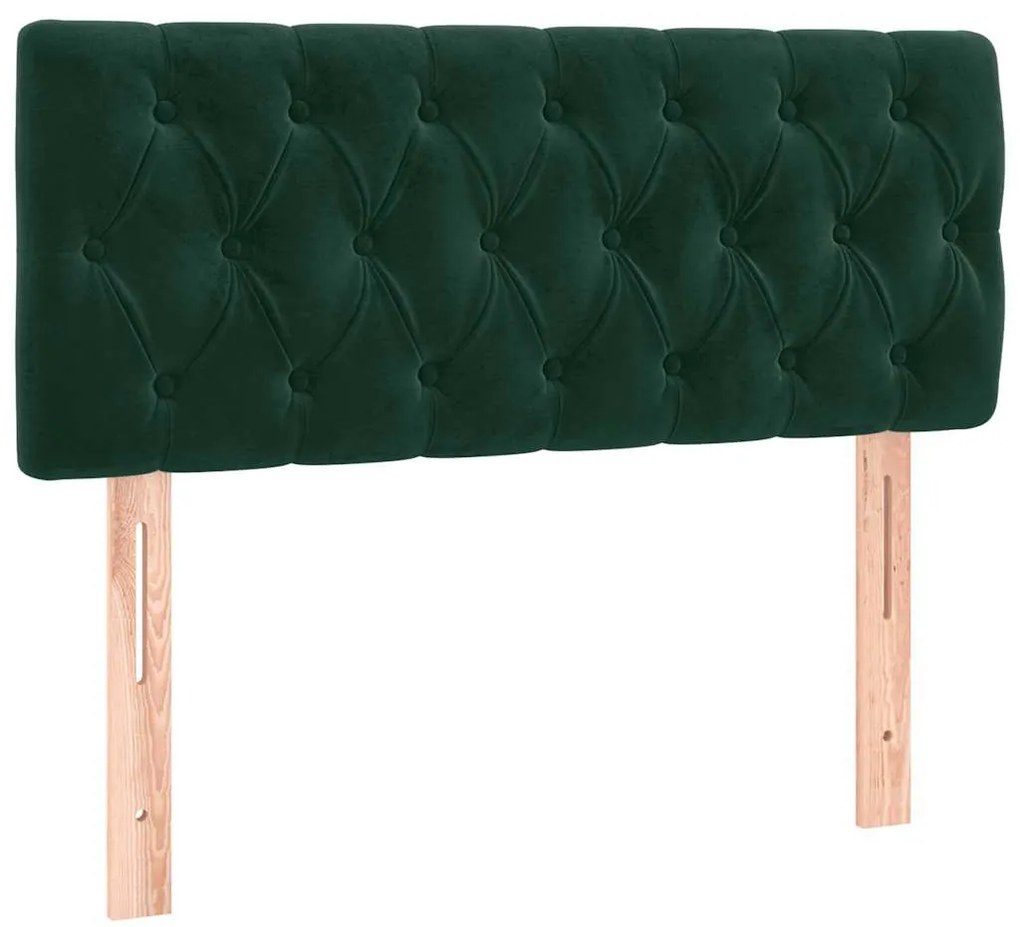 346323 vidaXL Горна табла за легло, тъмнозелена, 90x7x78/88 см, кадифе